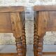 Pair of solid oak bedside tables with carved legs