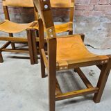 Set of 4 Maison Regain leather chairs