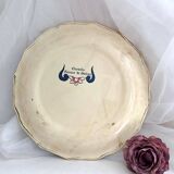 Decorative earthenware plate from Salins France decor Quevilly 25.5 cm