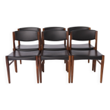Ensemble de 6 chaises Grete Jalk pour Glostrup, palissandre, années 1960, danois