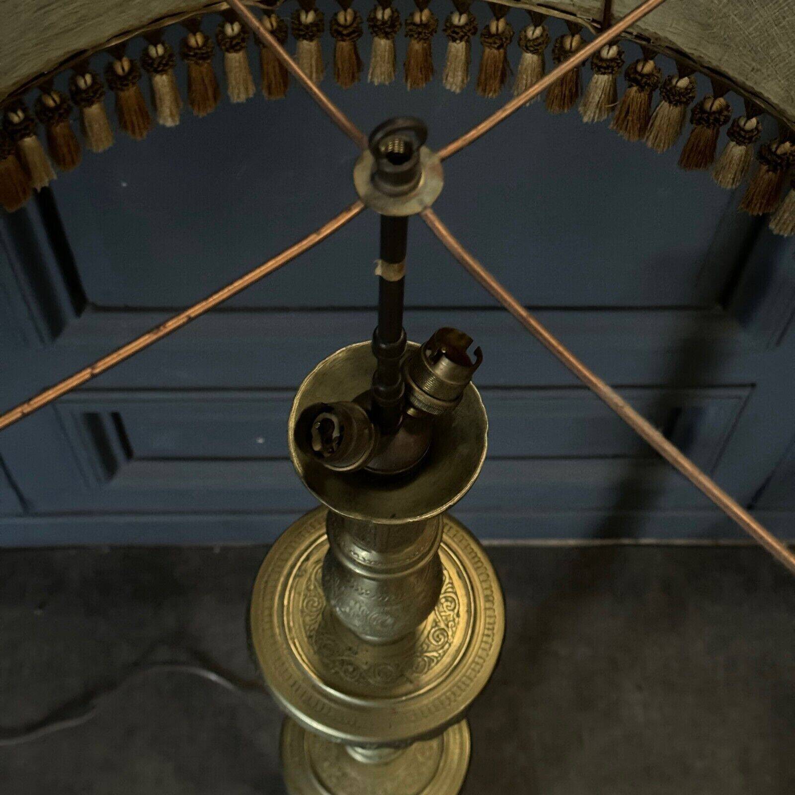 Oriental brass floor lamp from the early 20th century