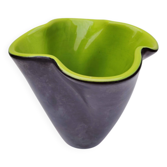 Vintage Elchinger ceramic quadrilobe vase