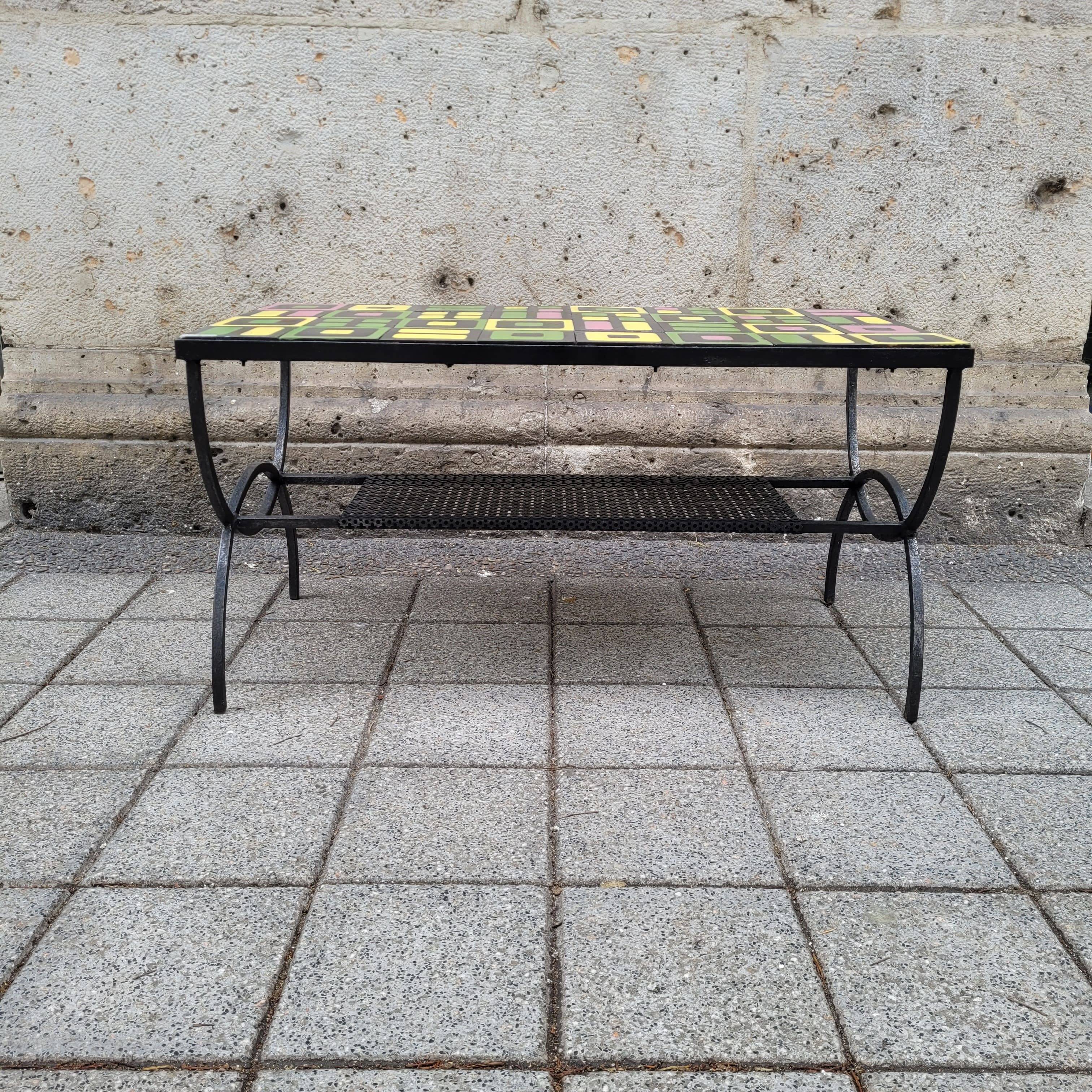 Coffee table, Vallauris ceramic, Roger Capron, 1960s