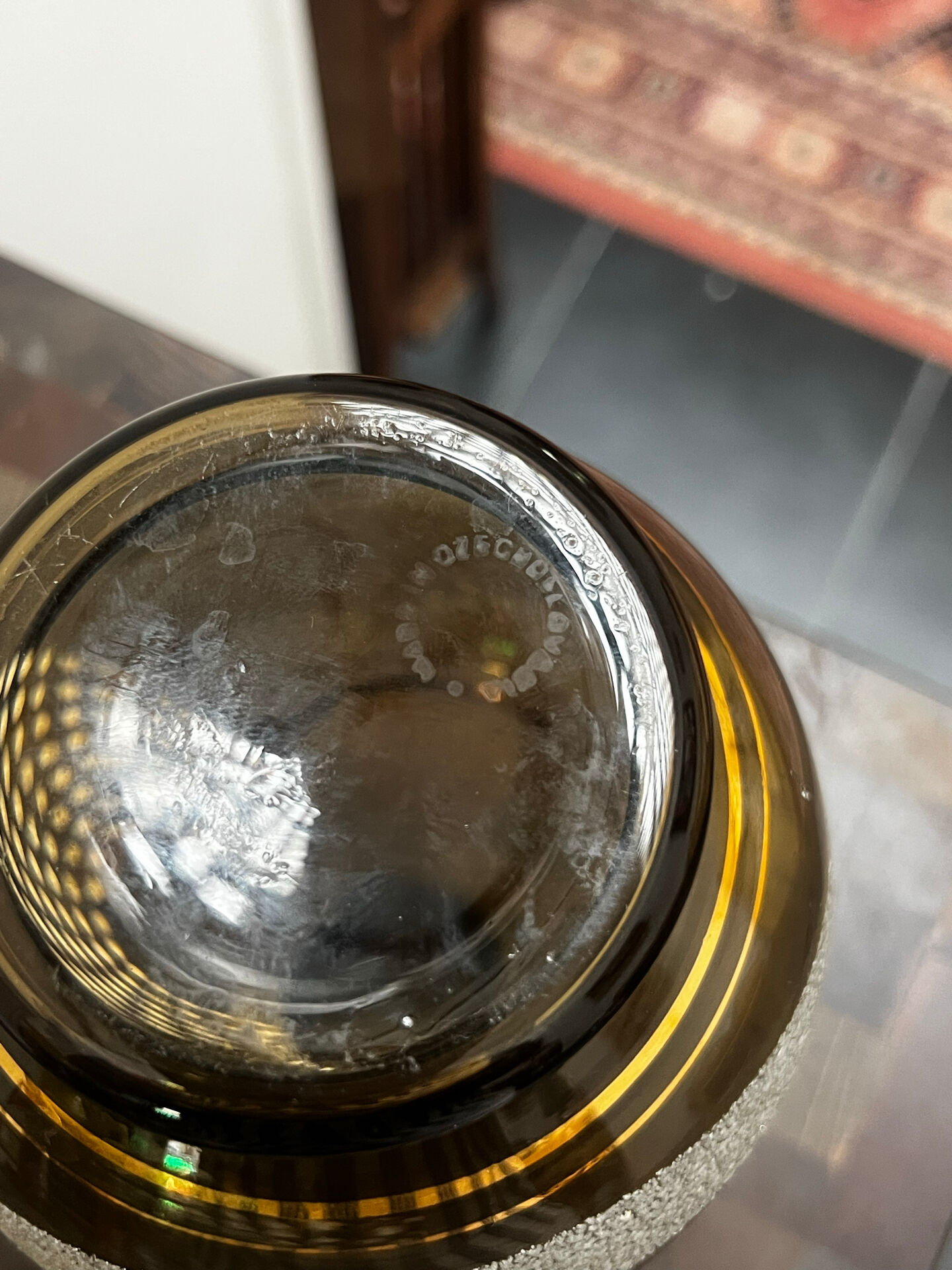Acid-etched glass carafe 1930s/40s - Czechoslovakia