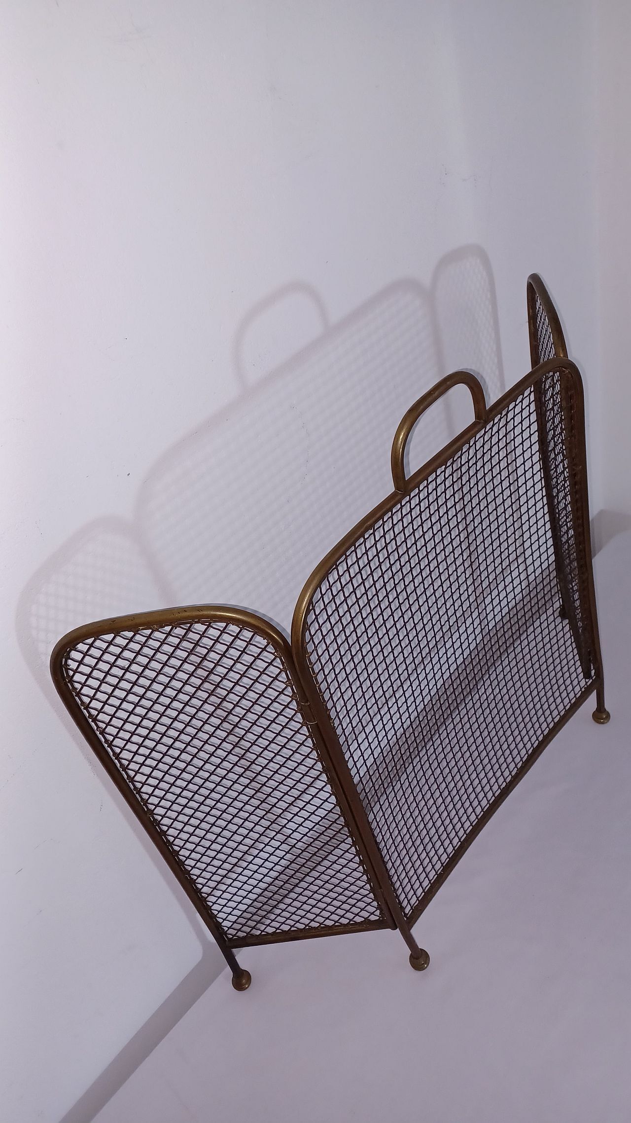 Vintage Fire Screen Brass 1950-60