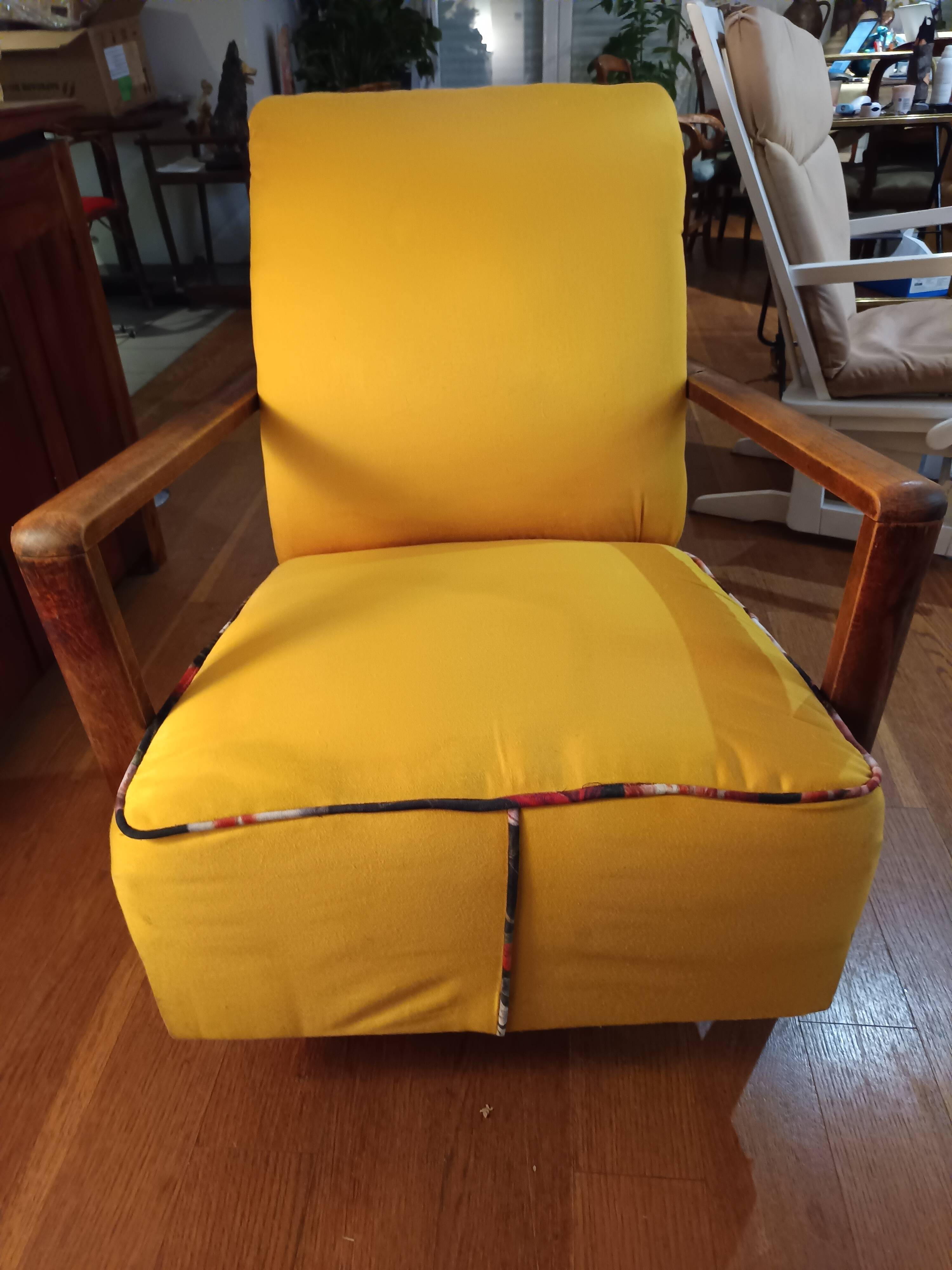 fauteuil bas vintage des années 1940