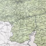 Carte vintage de la Belgique et Luxembourg 43x43cm de 1950