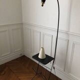 Tablet floor lamp and magazine holder with diabolo