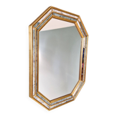 Miroir à parcloses en bois doré, Deknudt (Belgique),1970