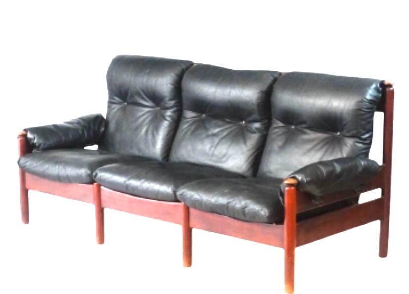 Vintage Scandinavian leather sofa