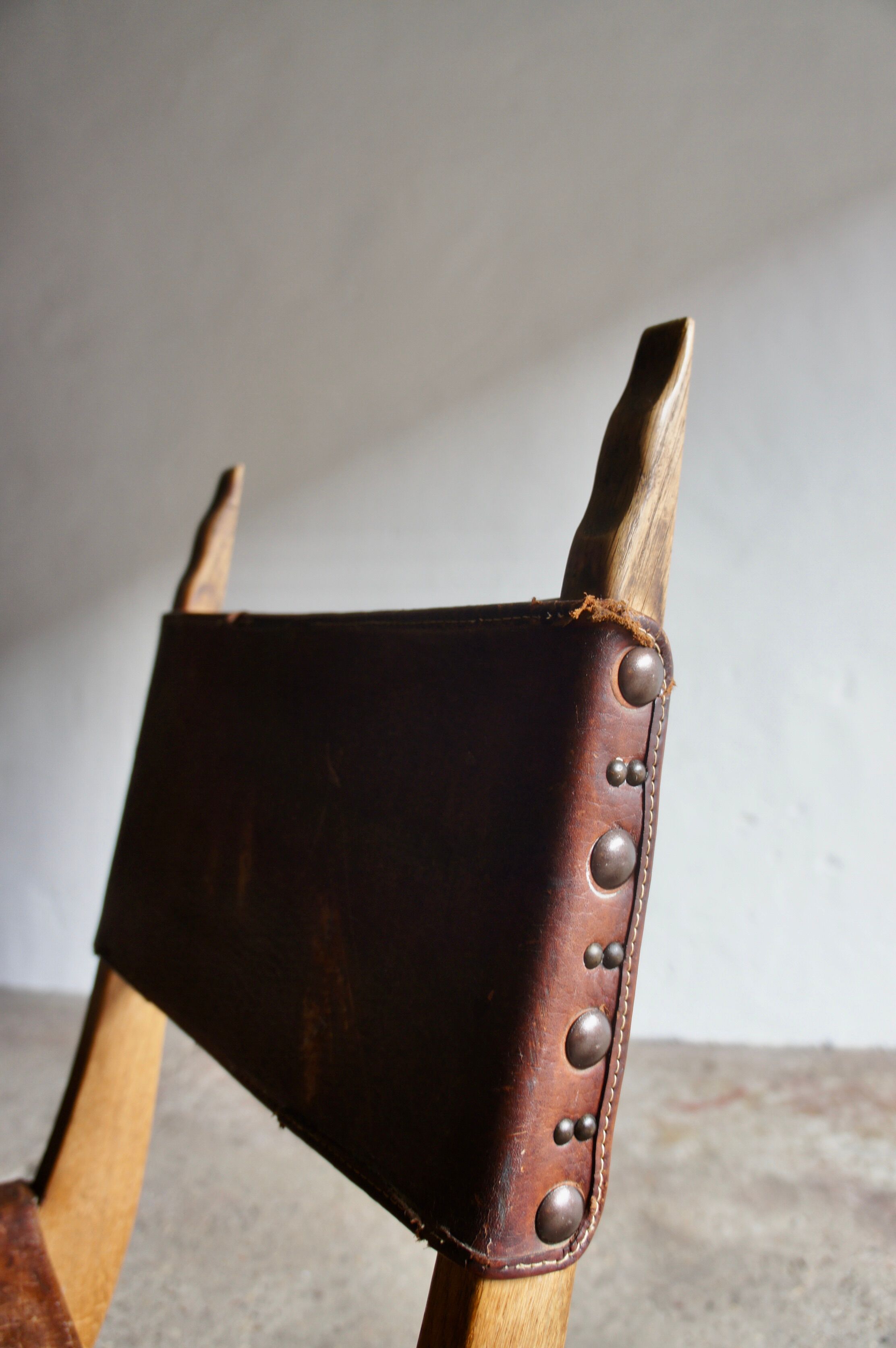 Pair of gothic style leather chairs