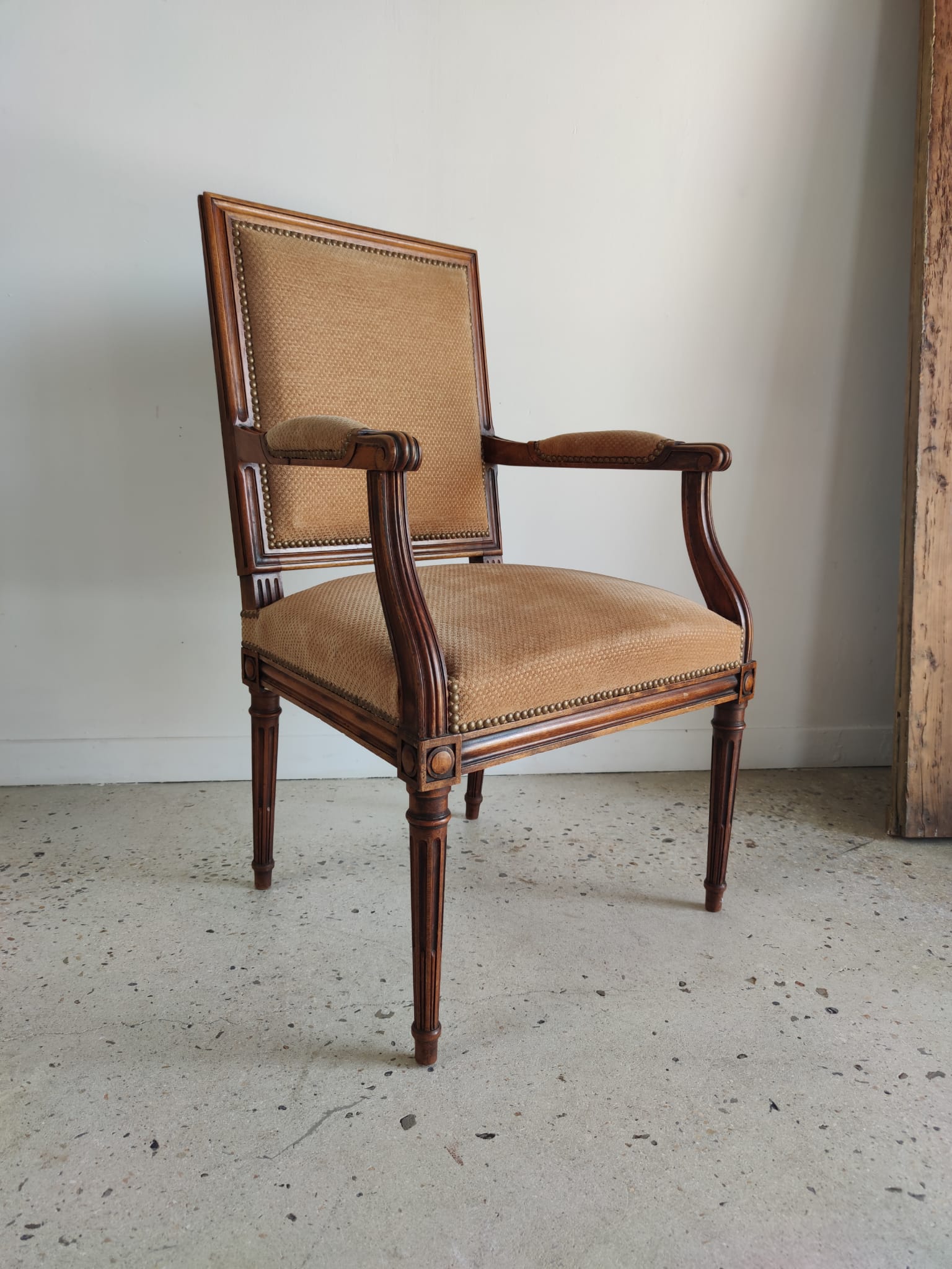 Louis XVI Jacob style armchair beige trim