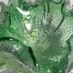 Cendrier en particules de feuilles argentées vertes par Barovier Toso Murano