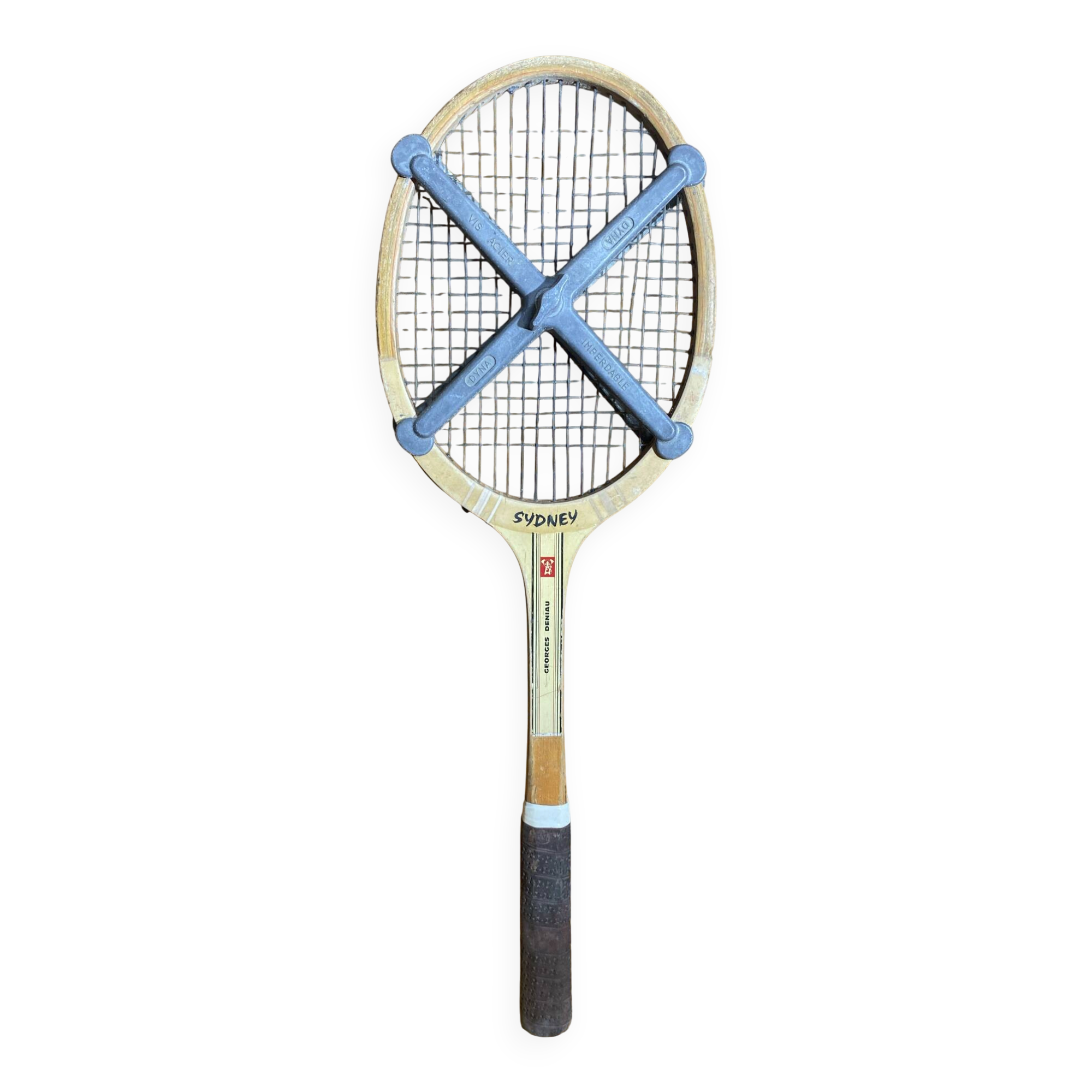 Old Tennis Racket SYDNEY Georges DENIAU Wood + DYNA Metaly Vintage