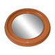 Orange vintage round wall plastic mirror 1980s, space age vanity mirror