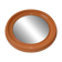 Orange vintage round wall plastic mirror 1980s, space age vanity mirror
