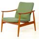 Arne Vodder FD 161 armchair, teak and wool