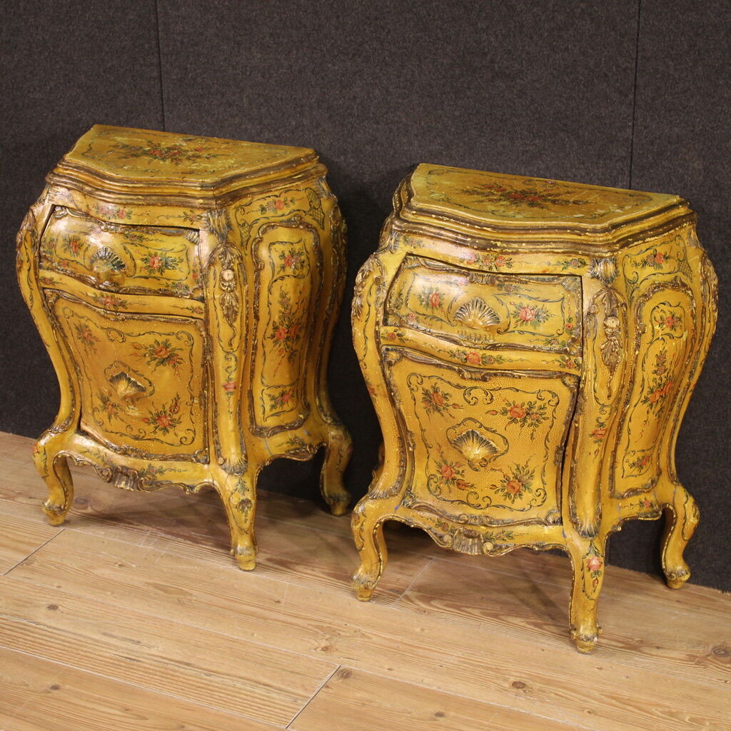 Pair of bedside tables in Venetian style from the 60s