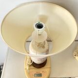 Asian lamps in earthenware from the 1970s/80s with handmade floral decoration.