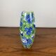 Vase Italien San Marino Titano, motif floral vert et bleu, MCM