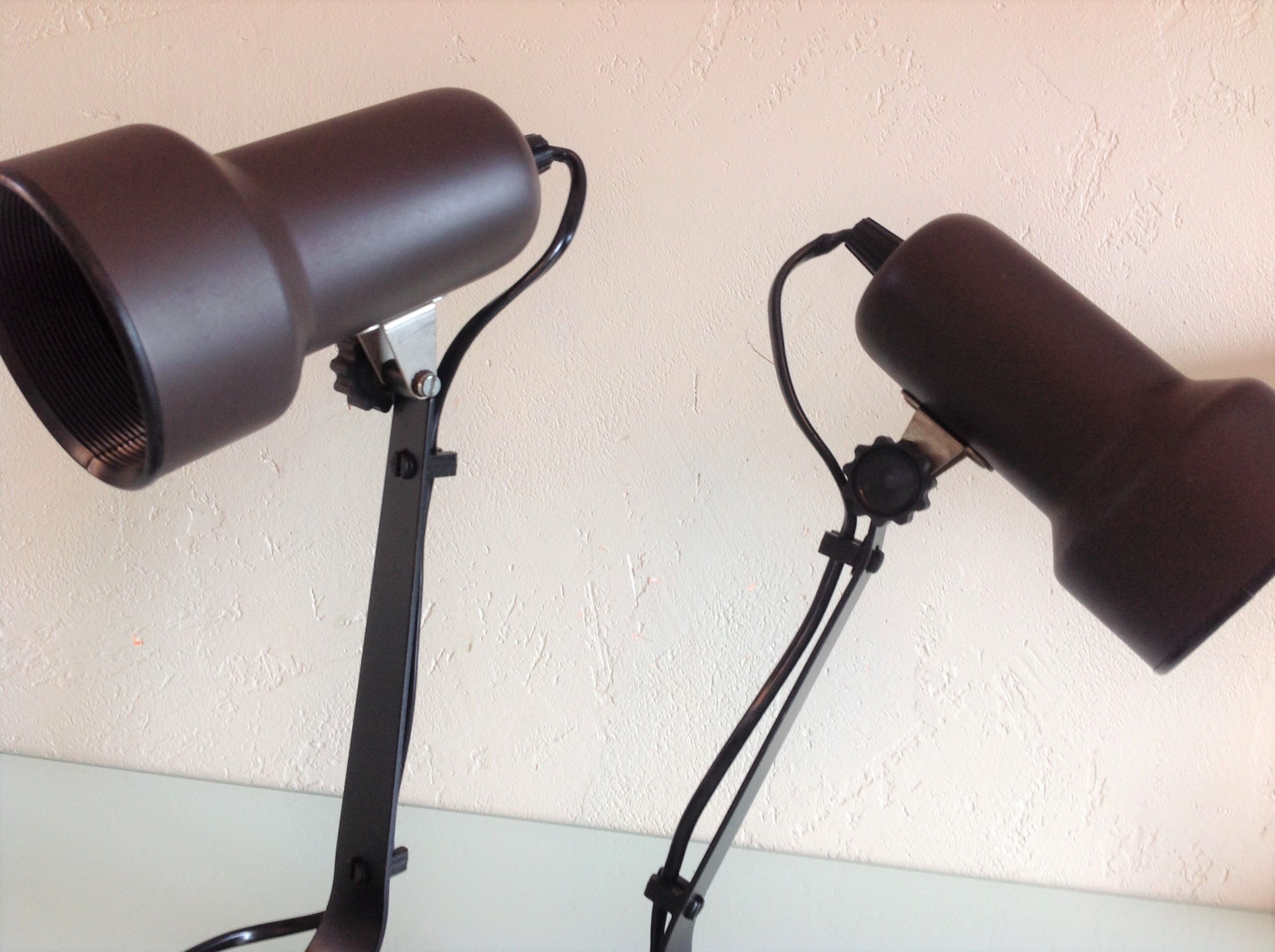 Pair of bedside lamps Metal vintage 70s spots