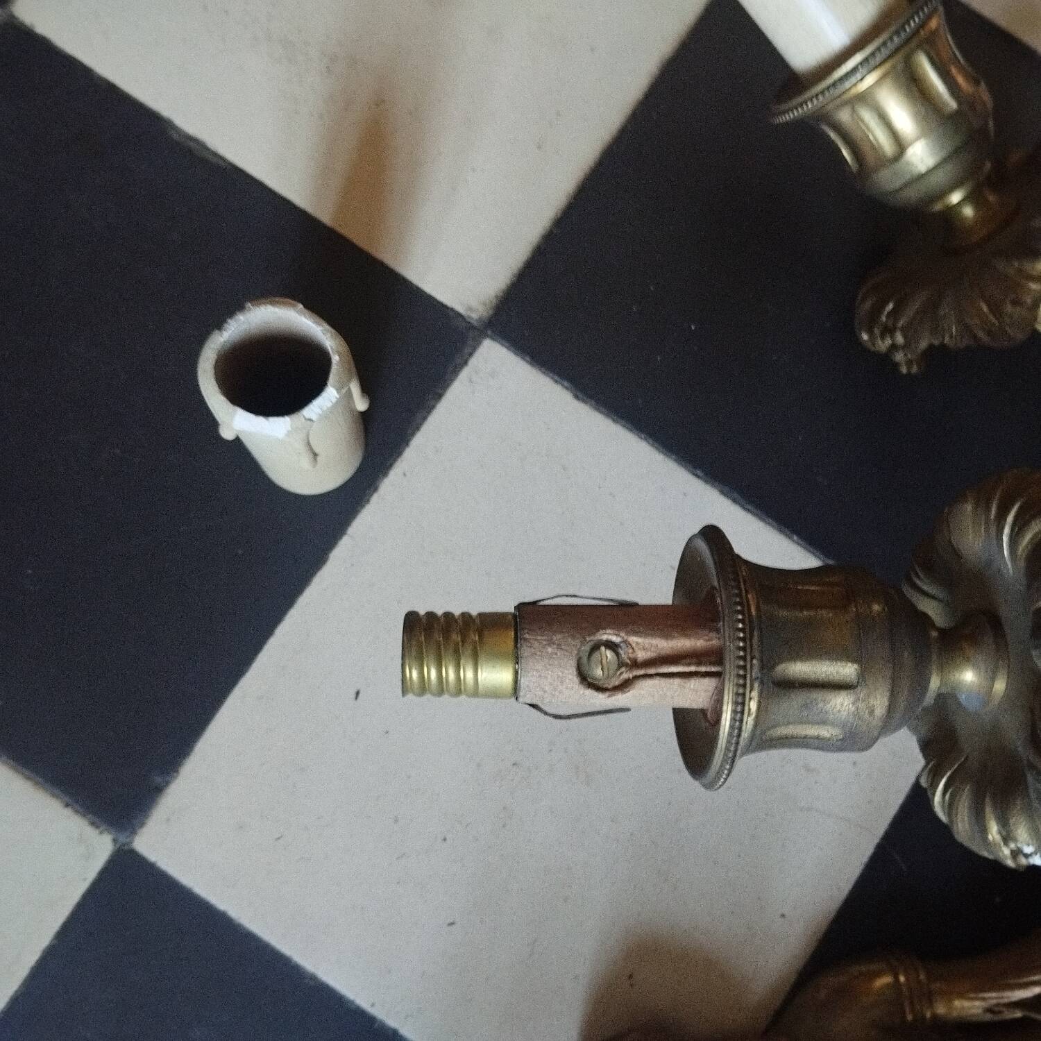 Paire d'appliques cariatides bronze doré