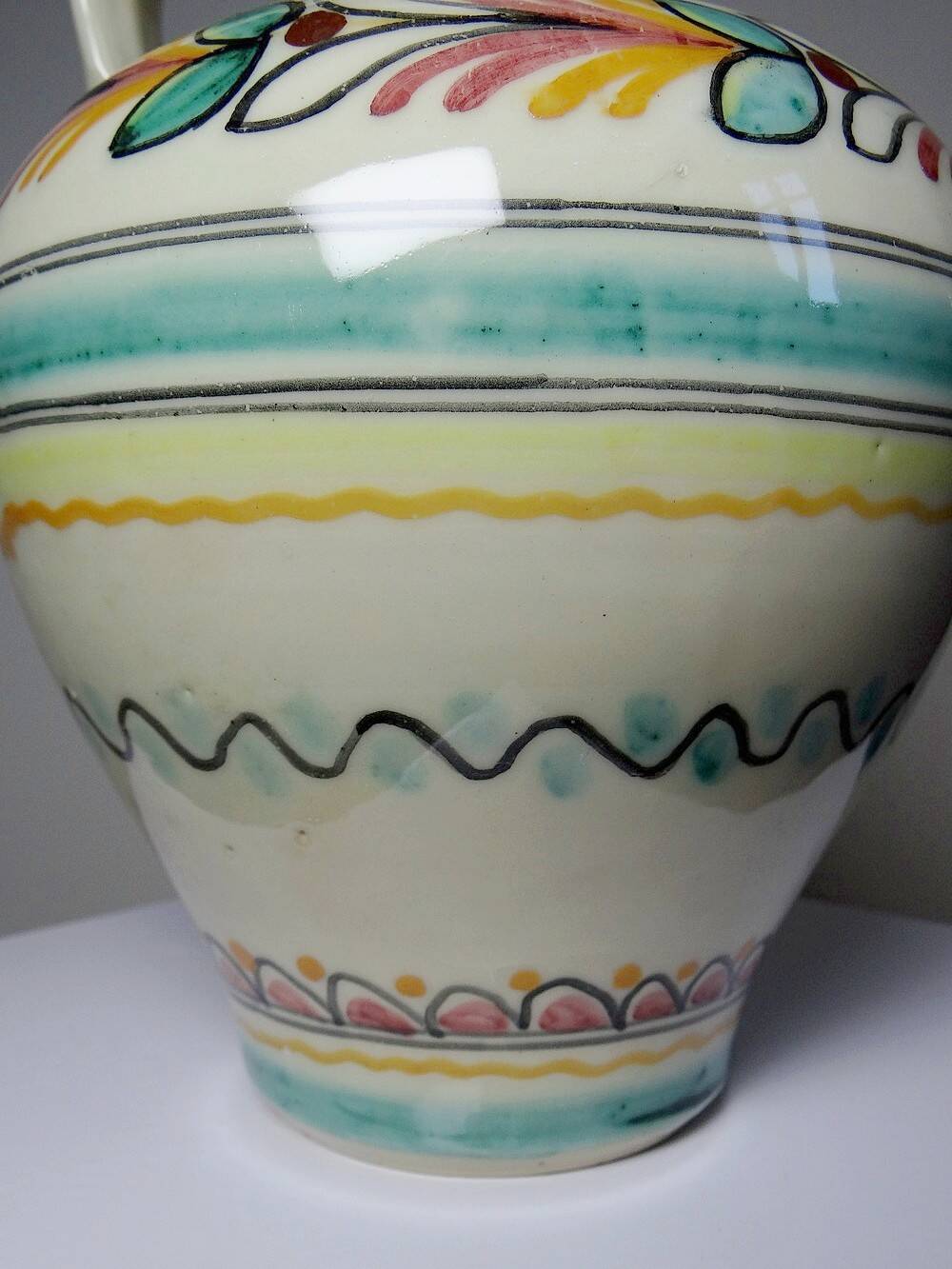 Vintage handmade ceramic jug Pont De l'Archevêque