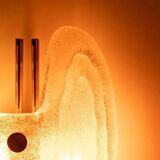 Space Age wall light in glass by Hillebrand, brass and glass.