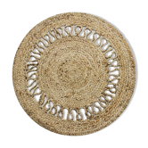 Tapis rond en jte motif ajouré 70 cm