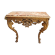 19th console in richly carved gilded wood Regency-style marble tray