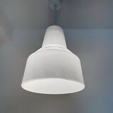 Holophane glass chandelier from the 1970s.