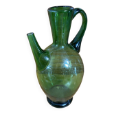 Old pitcher jug empoli bubbled green glass italy vintage