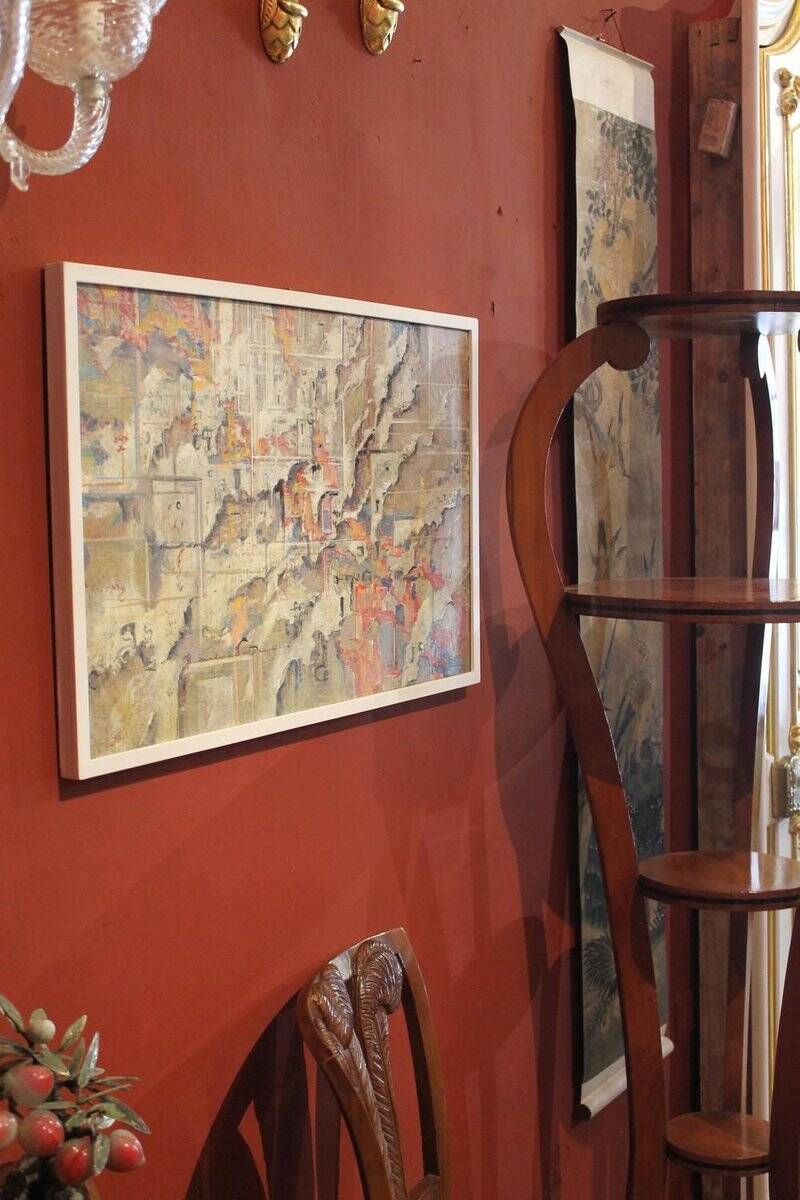 Andrea Spinelli, Italian Abstract Urban Expressionist, 20th Century, Acrylic & Canvas