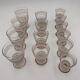 Set of 14 vintage glasses, 3 different sizes, white and red decorations - 1950s