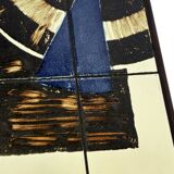 Vintage plant table small side table with rosewood tiles