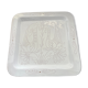 Trinket bowl white enamelled ceramic pocket with decorations of two rooster facing each other