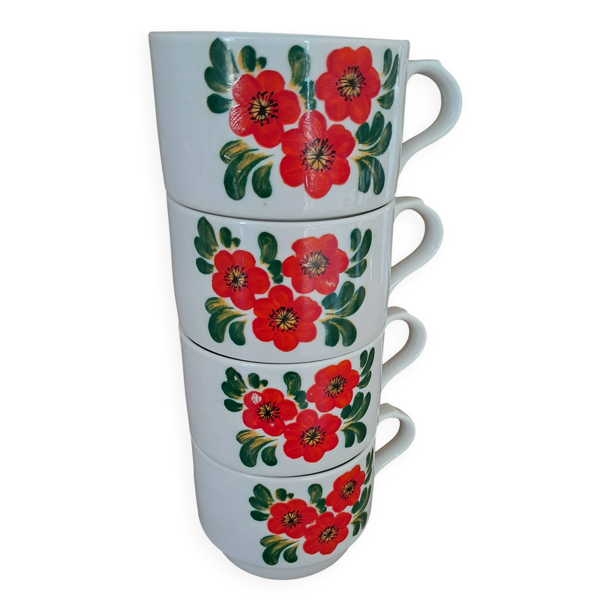 set of 4 Weidmann porcelain espresso cups