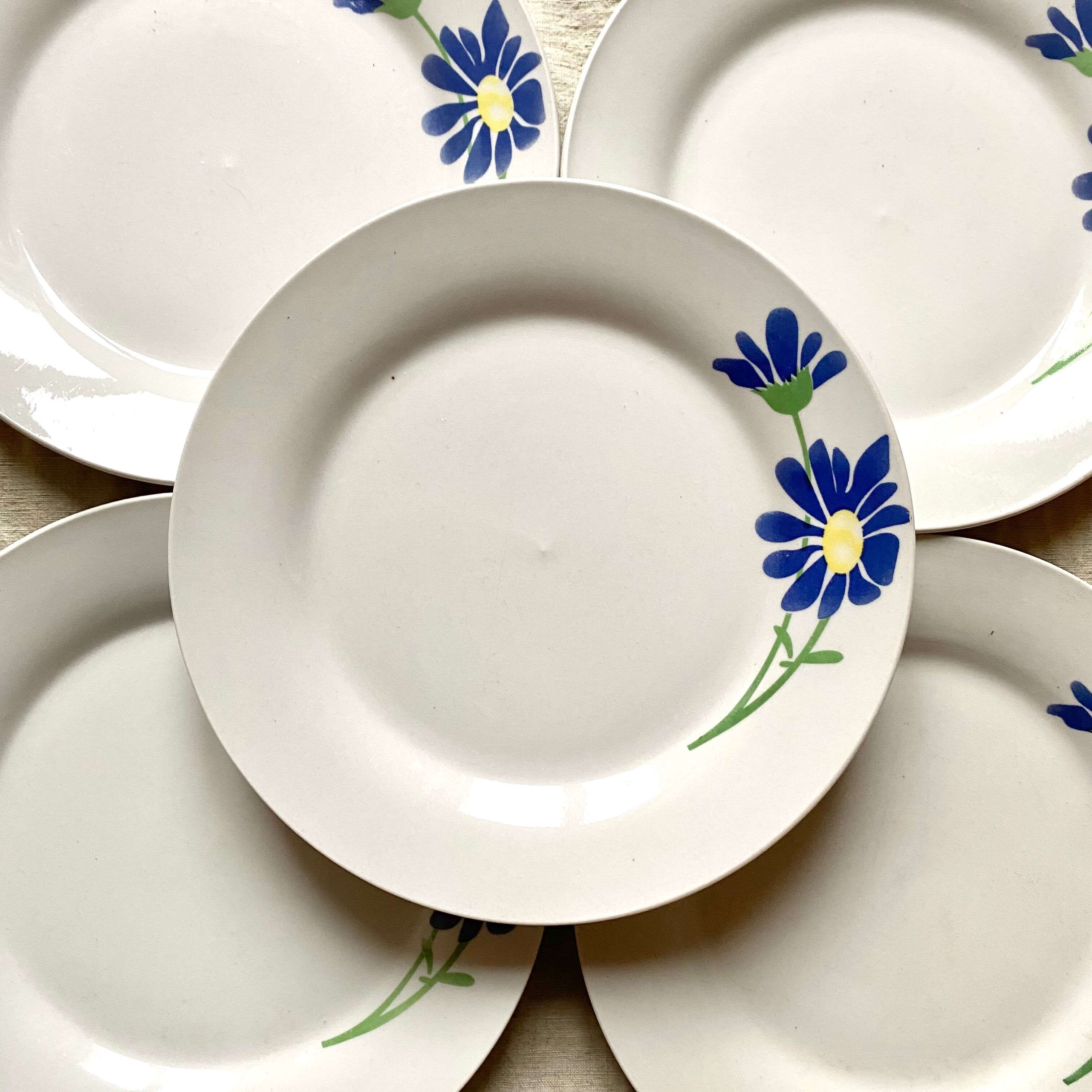 Vintage blue flower dessert plates