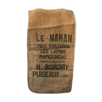 Authentic and old Jute canvas bag LE NANAN
