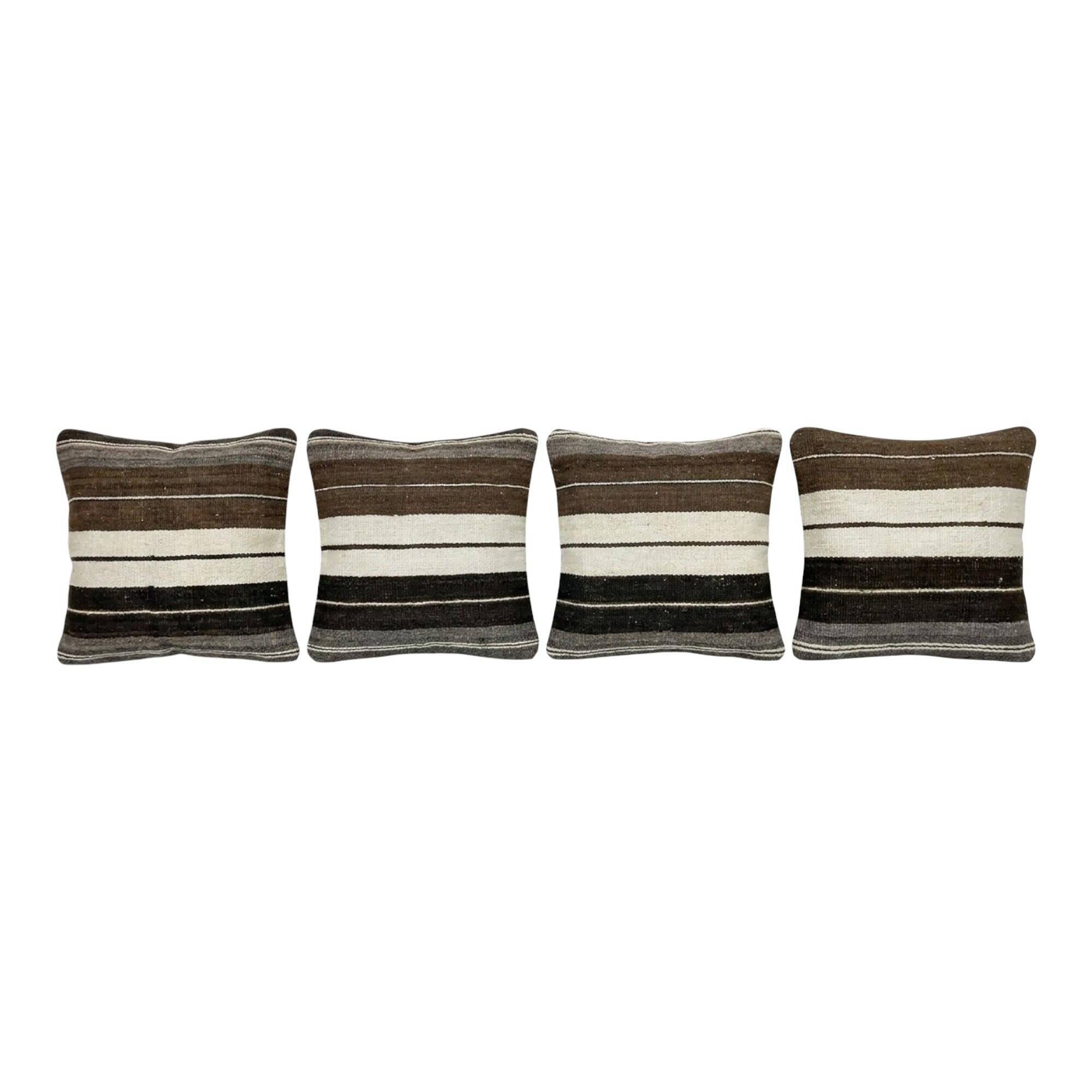 Set of 4 vintage kilim cushion covers 41x41 cm