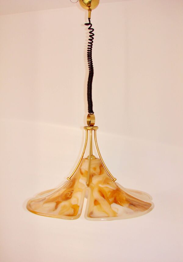 Suspension Tulip Cosack, années 1970, laiton, 60 cm, E27