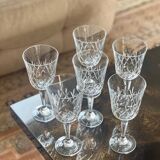 6 crystal wine glasses, 1980