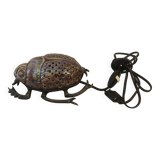 Zoomorphic scarab lamp in glazed ceramic