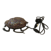 Lampe zoomorphe scarabée en céramique émaillée