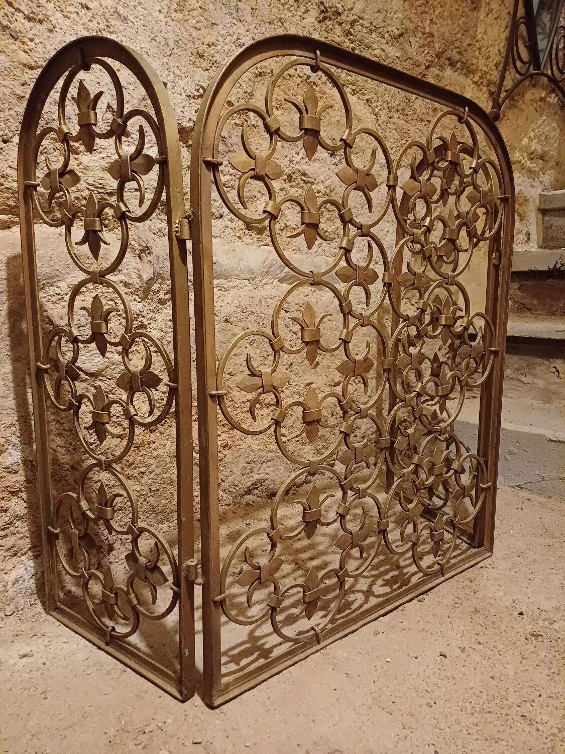 Decorative grille, wrought iron firewall 1940, 1950