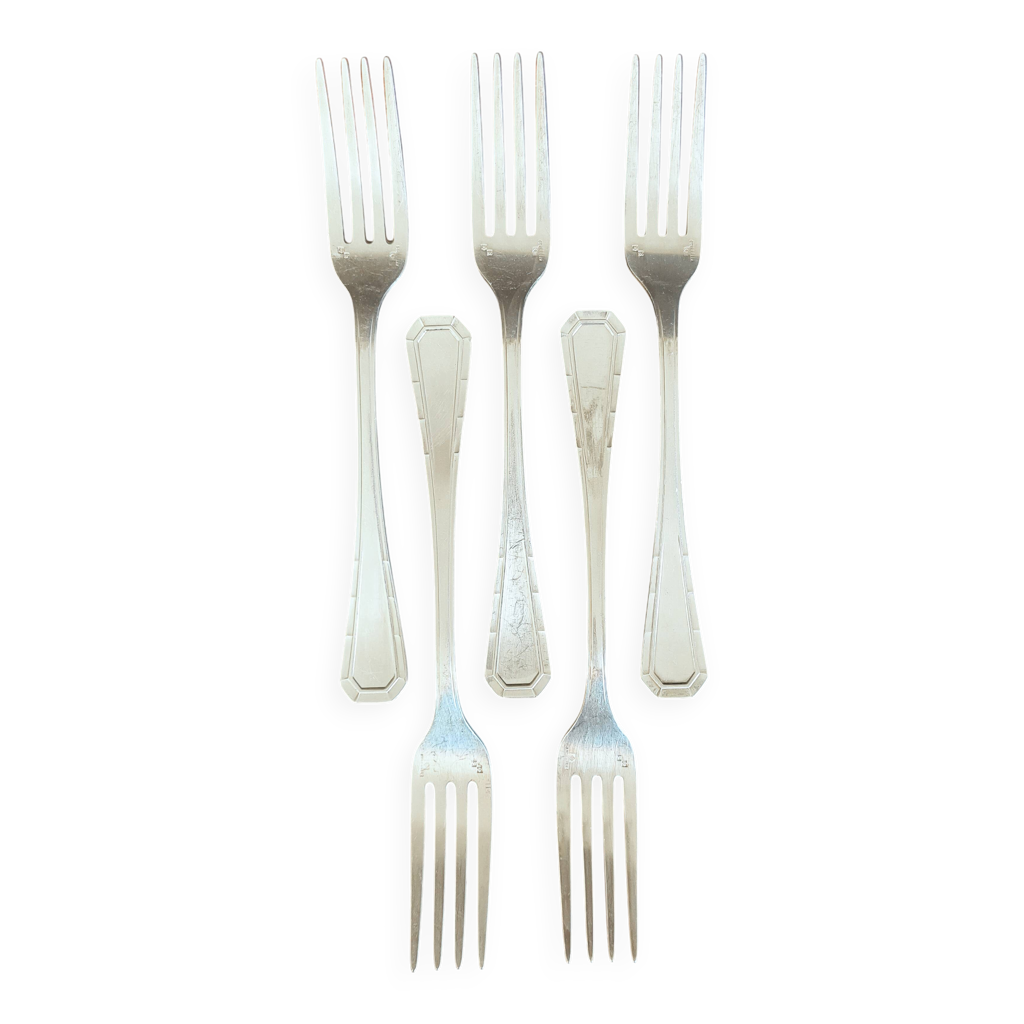 CHRISTOFLE/ALFÉNIDE MODÈLE POMPADOUR 12 fourchettes de table métal