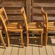 5 chaises bistrot vintage luterma en bois clair – fabrication française