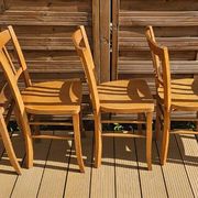 5 vintage bistro chairs luterma in light wood – french manufacturing