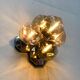 Vintage German wall or ceiling lamp from the space age in chrome and glass by Motoko Ishii for Staff, 1970s.
