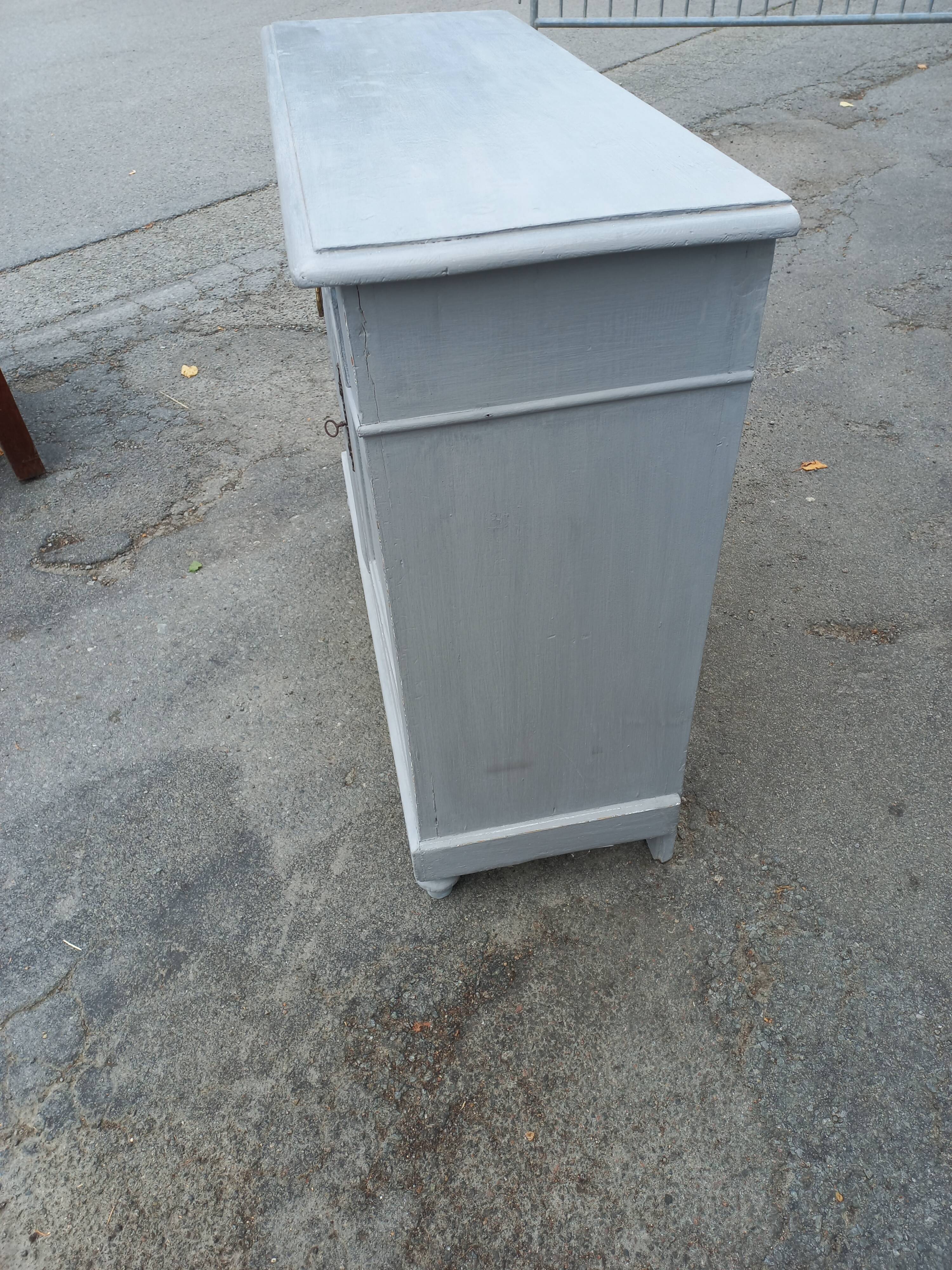 Parisian buffet old gray patina 2 doors 2 drawers